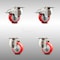 Service Caster 3 Inch 316SS Red Polyurethane Wheel Swivel Top Plate Caster Lock Brakes, 2PK SCC-SS316TTL20S314-PPUB-RED-2-S-2 - alternate 1